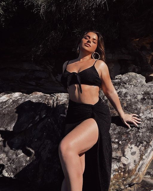 Shimmer Skirt Long Black